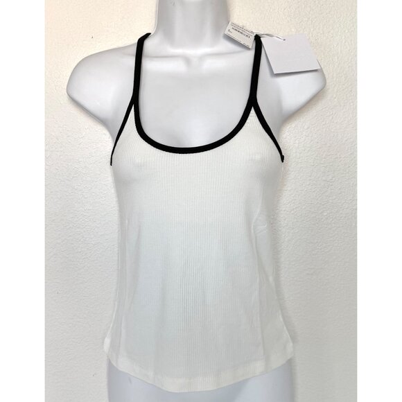 PISTOLA NWT PALOMA SCOOP NECK LE BLANC WITH NOIR RAYON RIB TANK. SIZE S - Picture 5 of 11